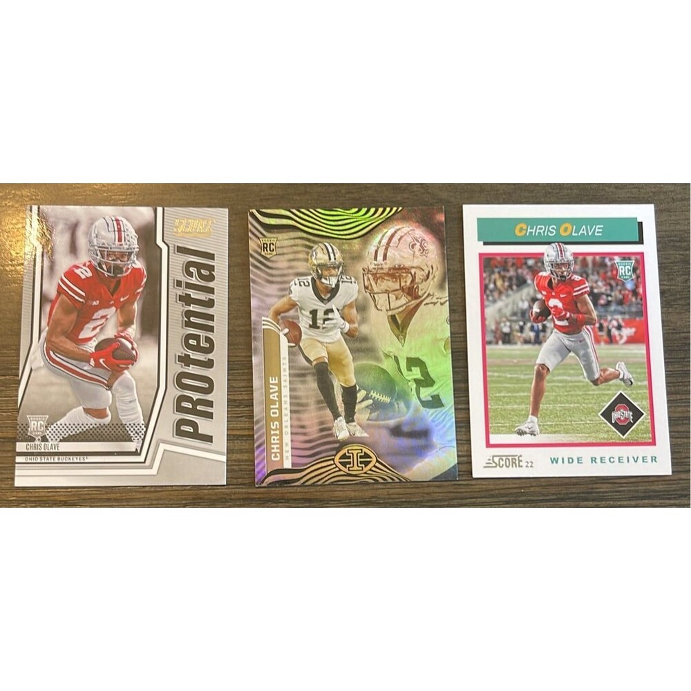 Chris Olave Saints Buckeyes rookie card lot of 3